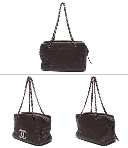 CHANEL チェーントートバッグ ショルダーバッグ 肩掛け シルバー金具 ダイヤモンドステッチ 10番台 レディース シャネル
