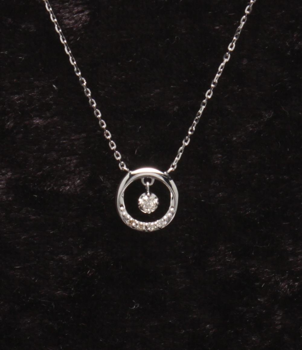 美品 カナルヨンドシー ネックレス K18WG ダイヤ レディース canal4℃