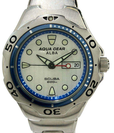 SEIKO 腕時計 アクアギア ALBA アルバ クオーツ シルバー 7N36-6A50 メンズ セイコー