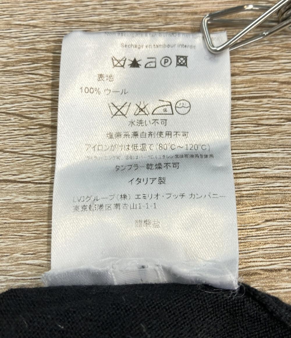 Emilio Pucci 長袖ワンピース ウール100% ゴールドバックル プリーツバスト 31KI60 レディース SIZE S エミリオ・プッチ