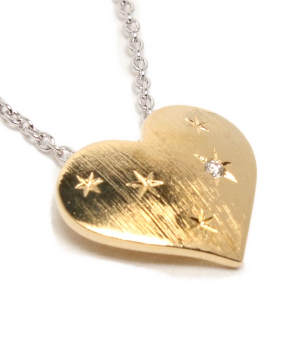 美品 TASAKI ネックレス K18 SV925 ダイヤ0.01ct ハートモチーフ レディース タサキ