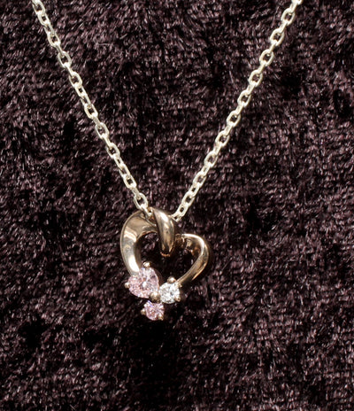 4℃ ネックレス SV PINK SILVER ピンクトルマリン ホワイトトルマリン ハートモチーフ レディース ヨンドシー