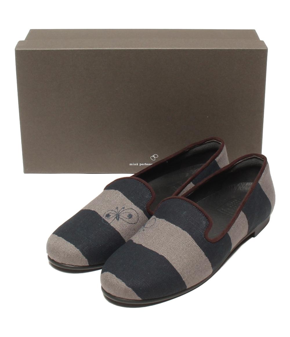 美品 ミナペルホネン フラットシューズ aurinko ads7653 レディース SIZE 22.5 (XS) mina perhonen