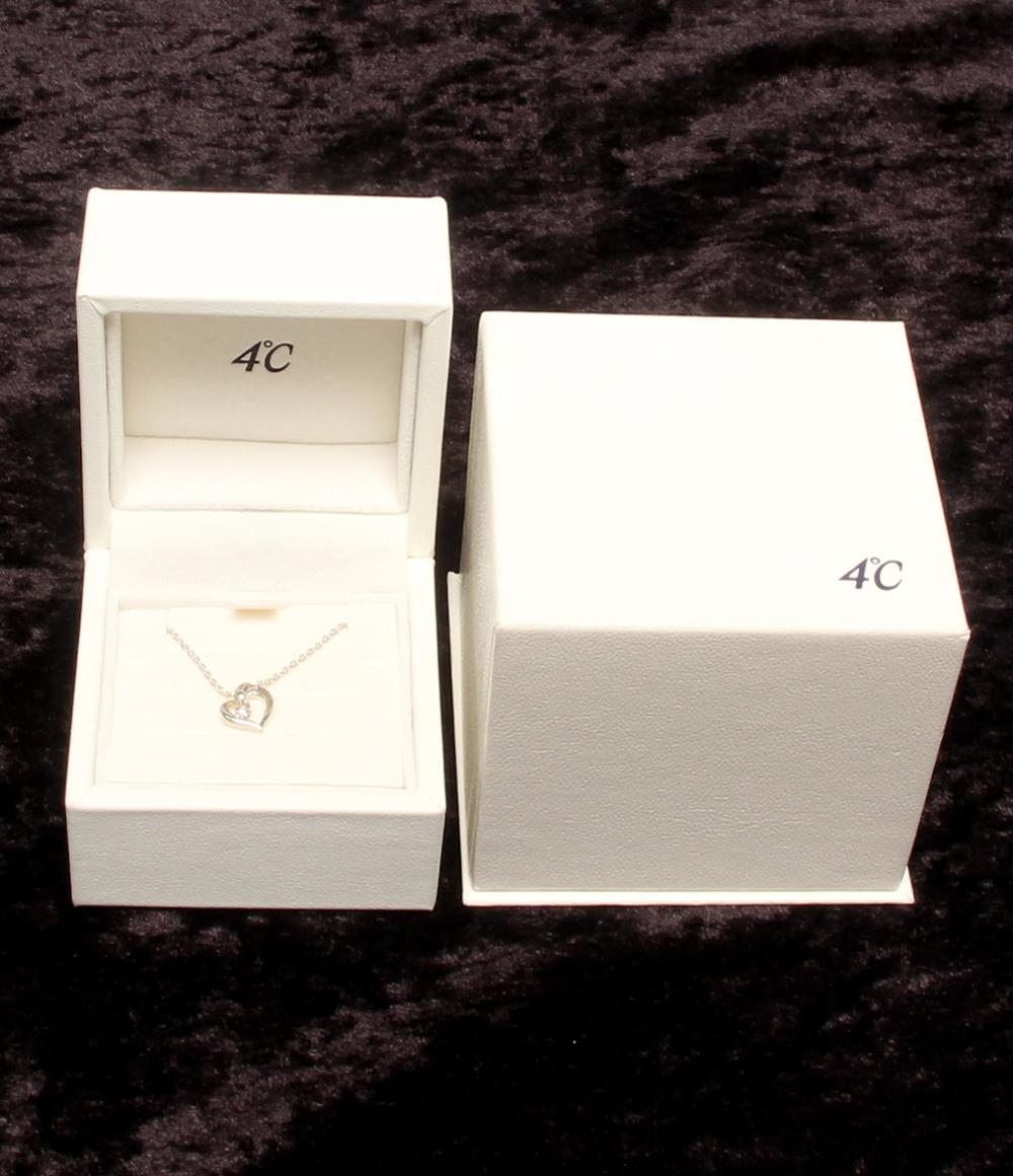 美品 ヨンドシー ネックレス SV ハートモチーフ レディース 4℃