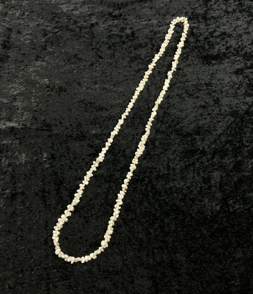 美品 ロングネックレス 淡水パール シェル レディース