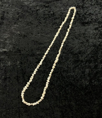 美品 ロングネックレス 淡水パール シェル レディース