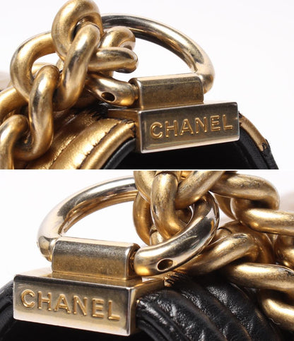 美品 CHANEL チェーンショルダーバッグ ゴールド金具 クロコ型押し ボーイシャネル レディース シャネル