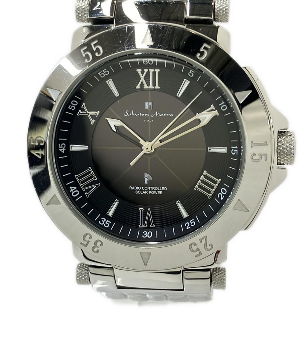 Salvatore Marra 腕時計 ソーラー ブラック SM18112-1 メンズ サルバトーレマーラ