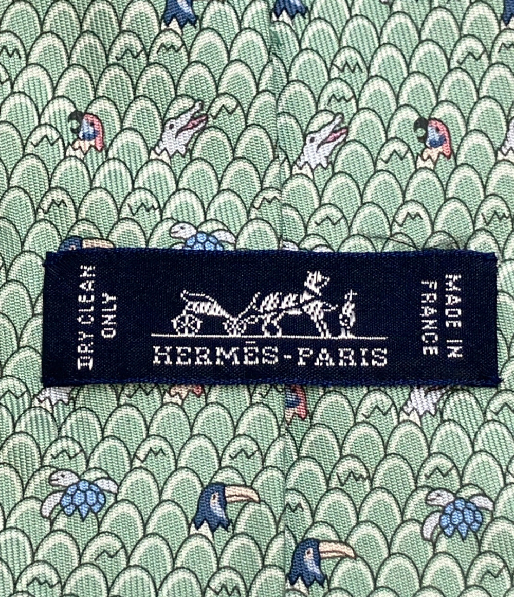 HERMES ネクタイ シルク100% メンズ エルメス