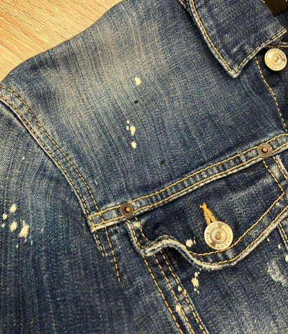 DSQUARED2 デニムジャケット ペイント ダメージ クラッシュ加工 スリムフィット ボタン Dan Jean Jacket S74AM0847 メンズ SIZE 46 (M)