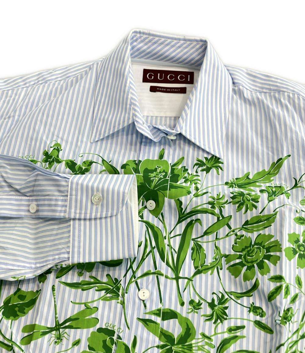 美品 グッチ 長袖シャツ フラワープリント レディース SIZE 40 (S) GUCCI