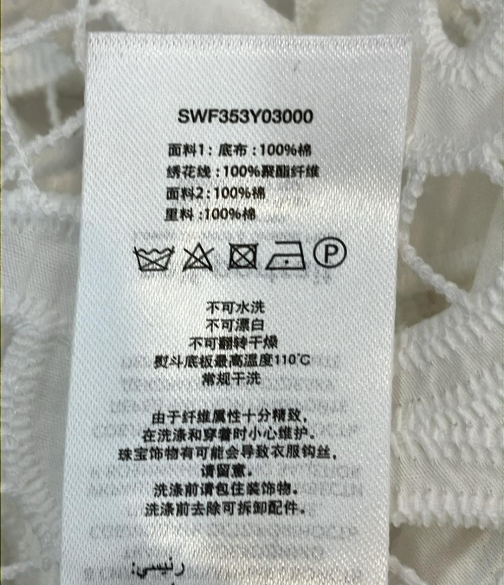 self-portrait 半袖ワンピース ベルト付き レース ホワイト レディース SIZE UK6 (S) セルフ ポートレイト