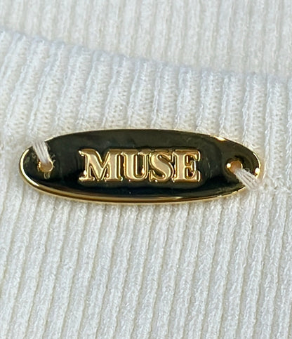 MUSE 半袖 リブニット クルーネック レディース ミューズ