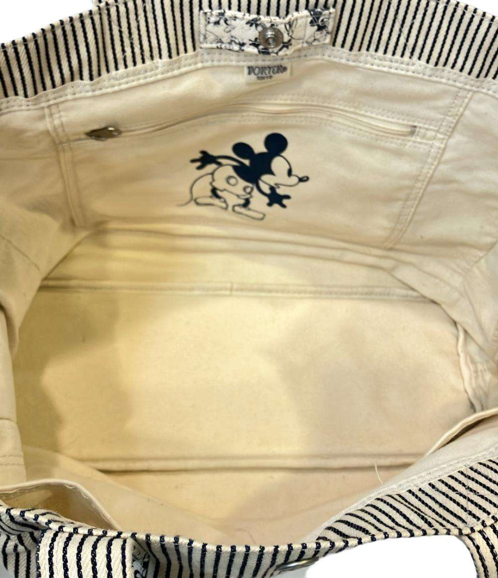 PORTER トートバッグ 肩掛け ミッキーコラボ ストライプ柄 レディース ポーター