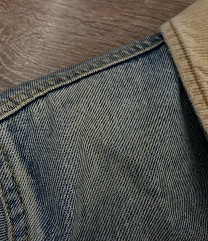 SAINT LAURENT デニムジャケット 襟コーデュロイ クラッシュ加工 530366  YA894 メンズ SIZE XS サンローラン