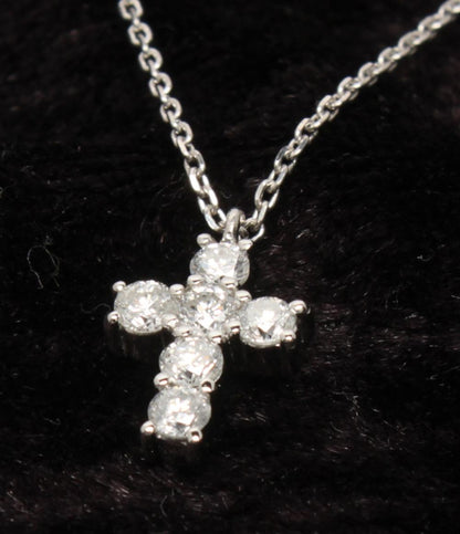 美品 VENDOME ネックレス Pt900 Pt850 ダイヤ0.30ct クロスモチーフ レディース ヴァンドーム