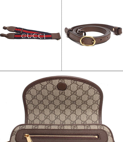 美品 グッチ レザー ショルダーバッグ スモール オフィディア GGスプリーム 72211 520981 レディース GUCCI