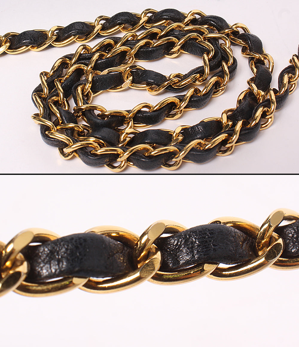 CHANEL チェーンショルダーバッグ プッシュロック ラムスキン ゴールド金具 肩掛け マトラッセ レディース シャネル