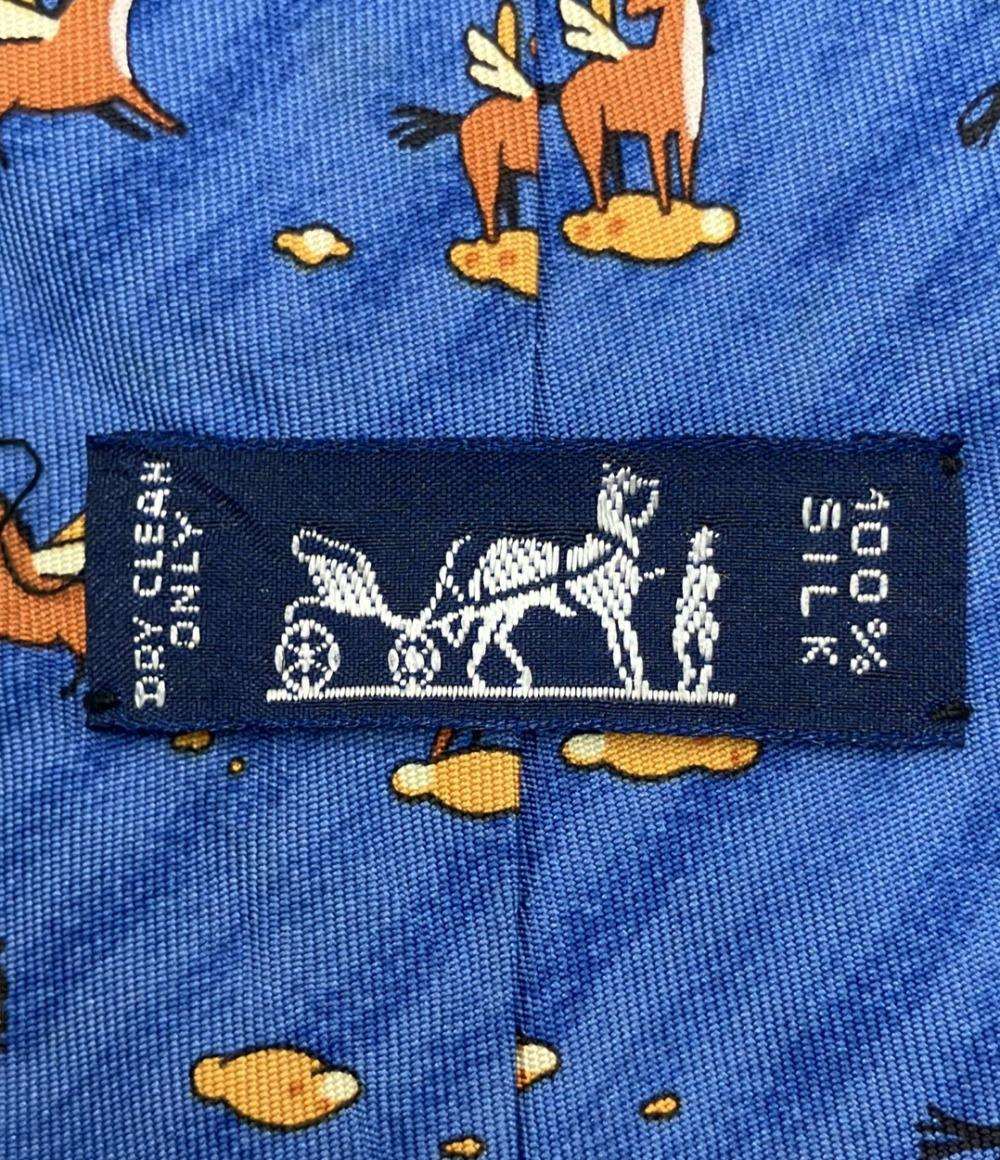 HERMES ネクタイ シルク100% メンズ エルメス