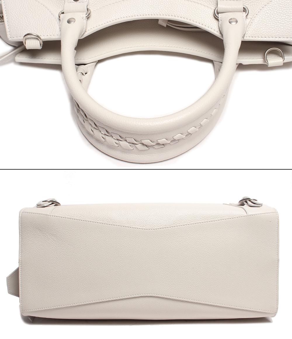 バレンシアガ 2way レザー ハンドバッグ ショルダーバッグ シルバー金具 Neo Classic City ネオ クラシック シティ カーフレザー チャンキーホワイト