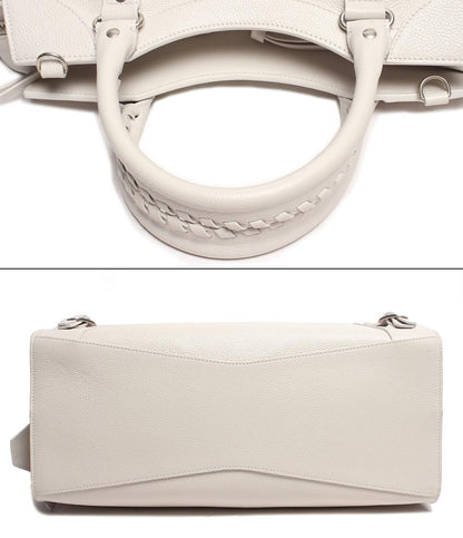 バレンシアガ 2way レザー ハンドバッグ ショルダーバッグ シルバー金具 Neo Classic City ネオ クラシック シティ カーフレザー チャンキーホワイト
