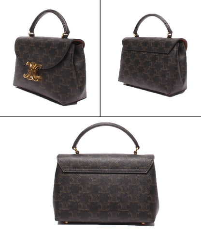 美品 CELINE 2wayショルダーバッグ ハンドバッグ 斜め掛け ティーン ニノ トリオンフキャンバス 118112FRH レディース セリーヌ