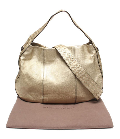 BOTTEGA VENETA 2way ワンショルダーバッグ 肩掛け 斜め掛け ゴールドサイド イントレチャート レディース ボッテガ・ヴェネタ