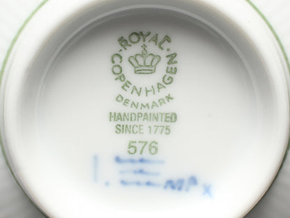 訳あり Royal Copenhagen 急須 湯呑み カップ 5点セット 茶器セット グリーンフルーテッド ロイヤルコペンハーゲン