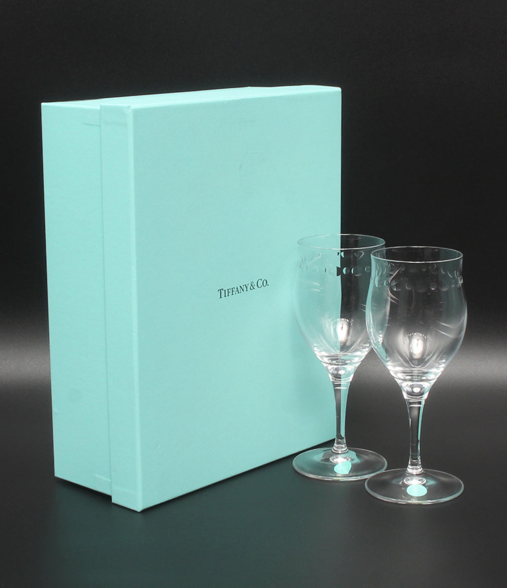 美品 Tiffany & Co. ワイングラス 2点セット ペア スウィング ティファニー