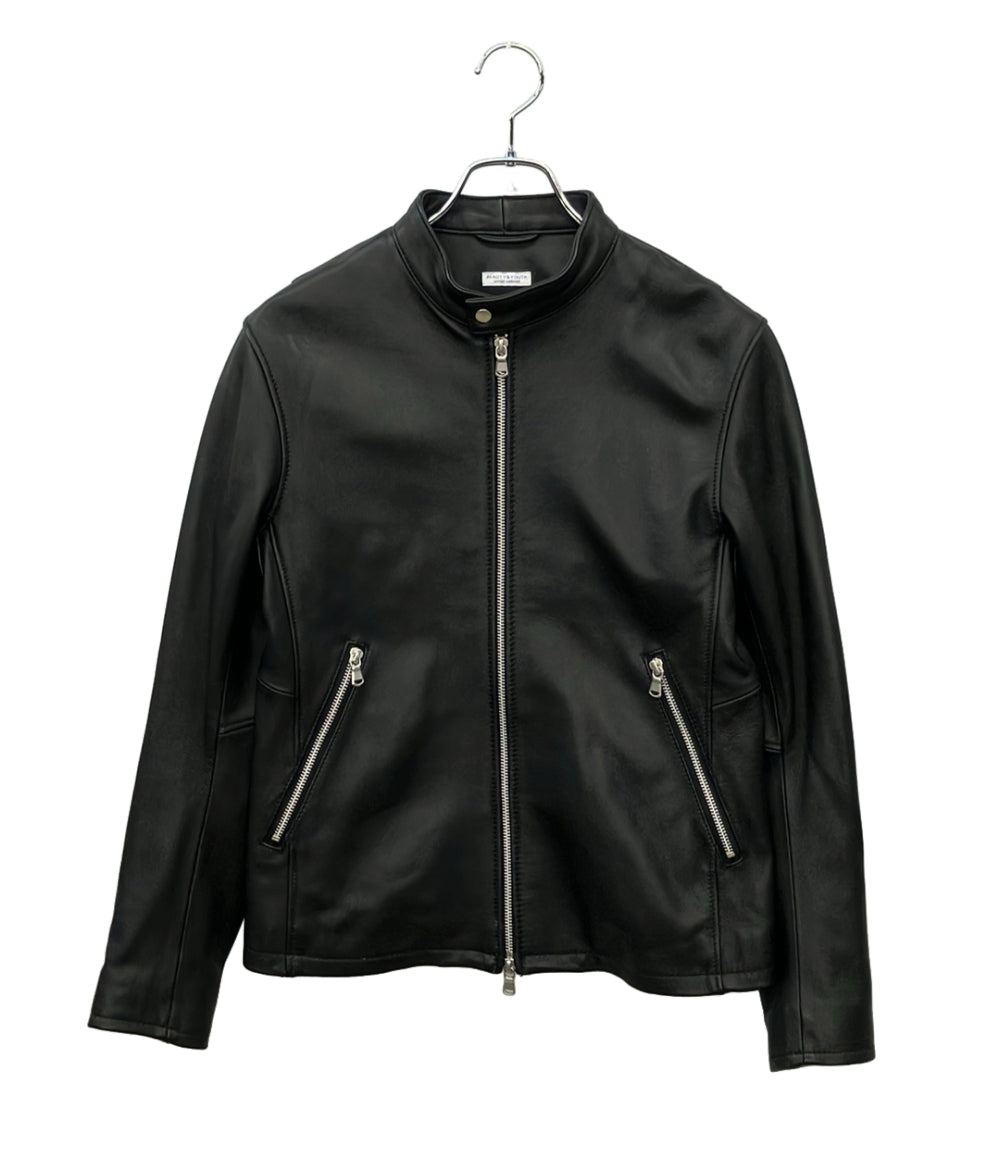 美品 BEAUTY&YOUTH UNITED ARROWS シングルライダース レザージャケット メンズ SIZE S ビューティー＆ユース ユナイテッドアローズ