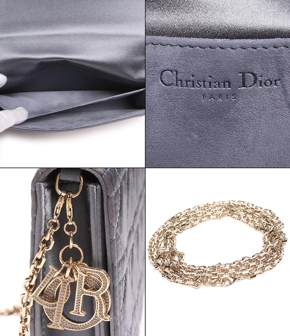 クリスチャンディオール チェーンウォレット ゴールド金具 レディディオール カナージュ レディース Christian Dior