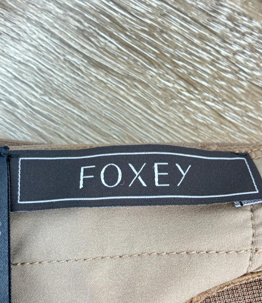 FOXEY ノースリーブワンピース プリーツ ひざ丈 Knit Dress Ambrosia 41783-KA00A05S レディース SIZE 40 (M) フォクシー