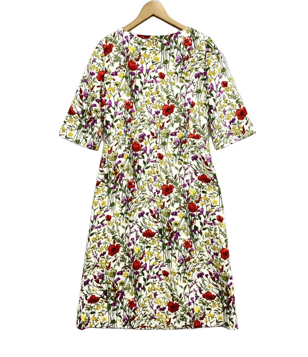 美品 マッキントッシュ ロンドン 七分袖ワンピース 花柄 レディース SIZE 38 (M) MACKINTOSH LONDON