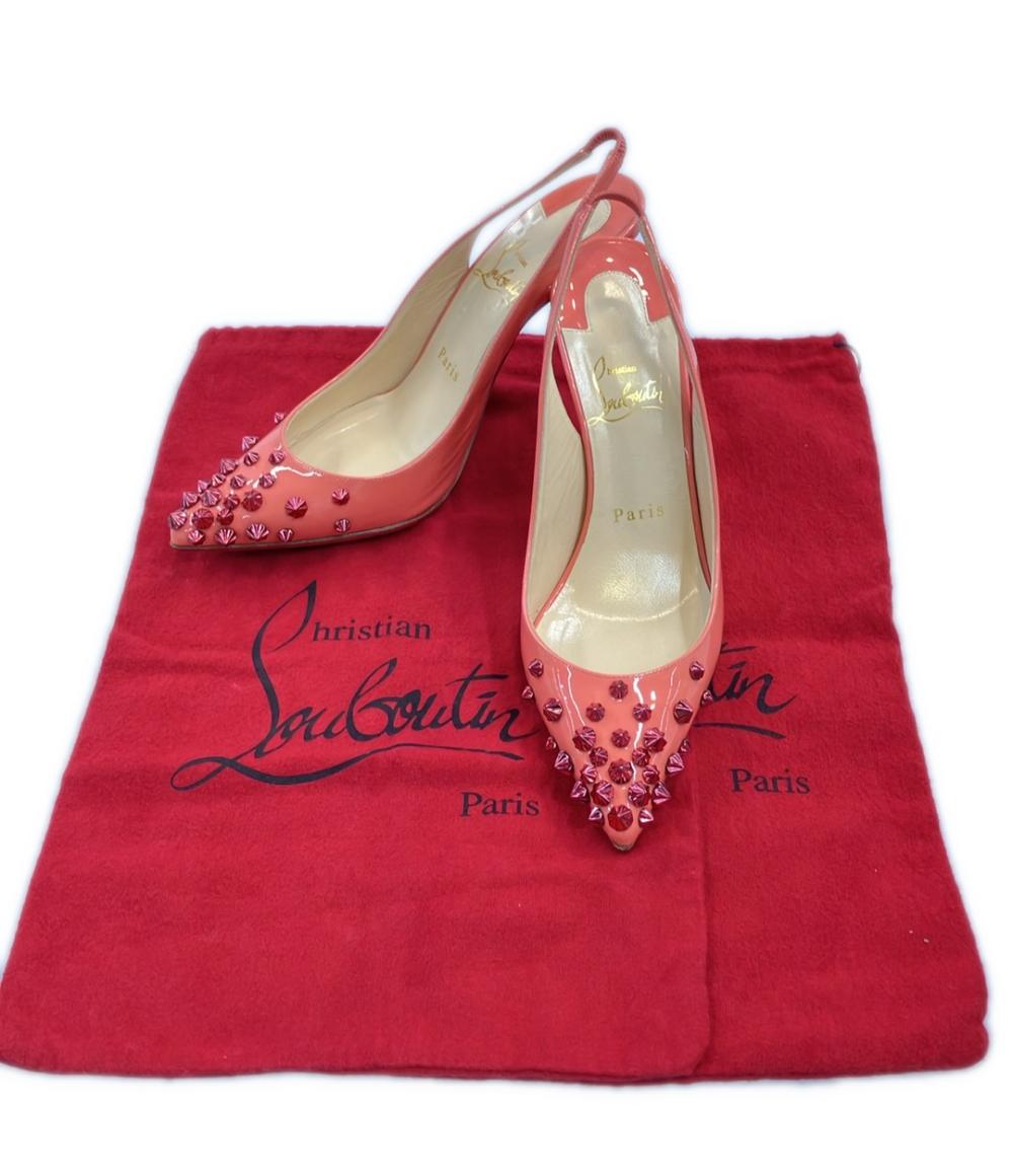 美品 クリスチャンルブタン ポインテッドトゥスリングバックパンプス レディース SIZE 36 1/2 (M) Christian Louboutin
