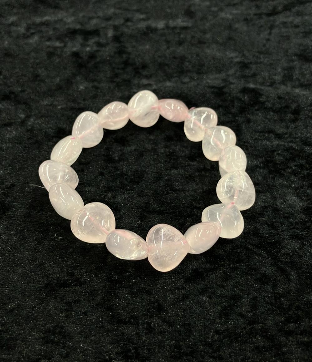 ブレスレット ローズクォーツ 5-6mm　ハートモチーフ レディース