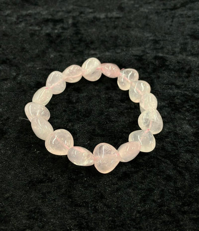 ブレスレット ローズクォーツ 5-6mm　ハートモチーフ レディース