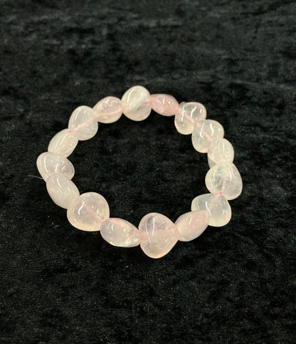 ブレスレット ローズクォーツ 5-6mm　ハートモチーフ レディース