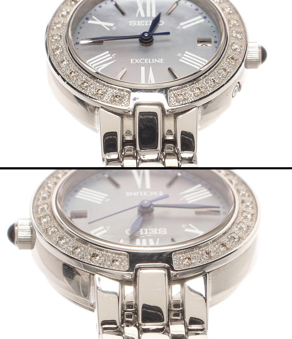 SEIKO 腕時計 エクセリーヌ Exceline ソーラー シェル 1B22-0AG0