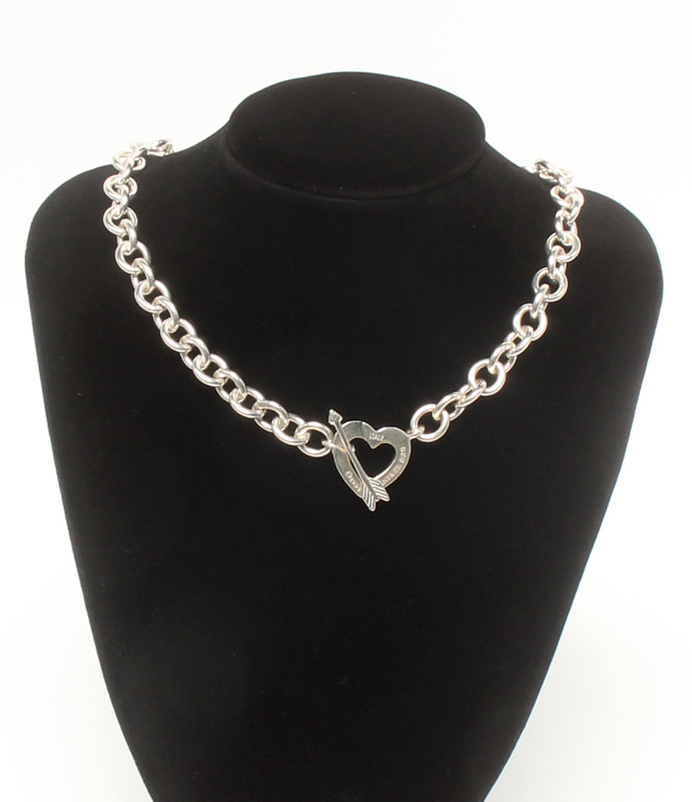 美品 Tiffany & Co. ネックレス　チョーカー SV925 ハートモチーフ アローモチーフ 1994 レディース ティファニー