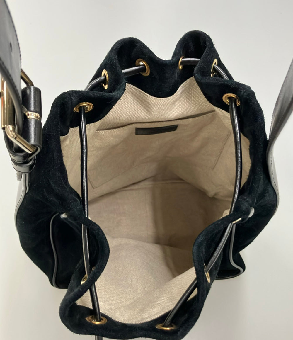 美品 A.P.C. ショルダーバッグ 巾着型 肩掛け スエード レディース アーペーセー