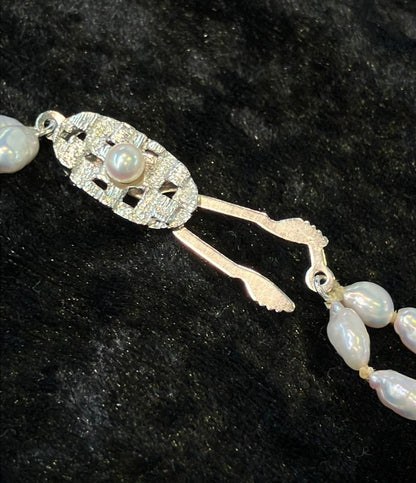 2連ロングネックレス SV 淡水パール レディース