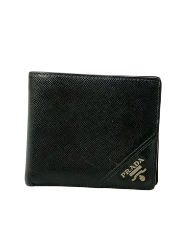 美品 PRADA 二つ折り財布 サフィアーノレザー メンズ プラダ