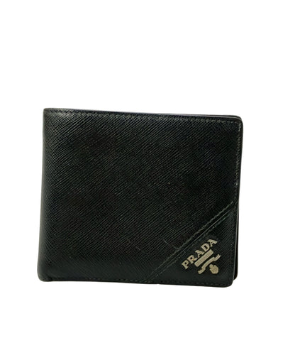 美品 PRADA 二つ折り財布 サフィアーノレザー メンズ プラダ