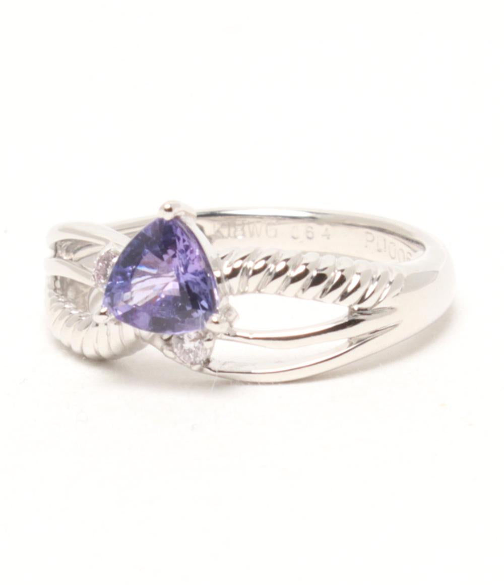 美品 リング 指輪 K18WG タンザナイト 0.64ct ピンクダイヤ 0.05ct レディース SIZE 11号
