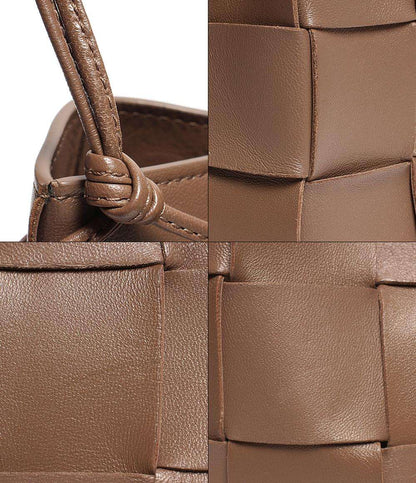 ボッテガベネタ レザー ショルダーバッグ クロスボディ スモール カセット ラム カーフスキン トープグレー 680218 VCQC4 2560 レディース