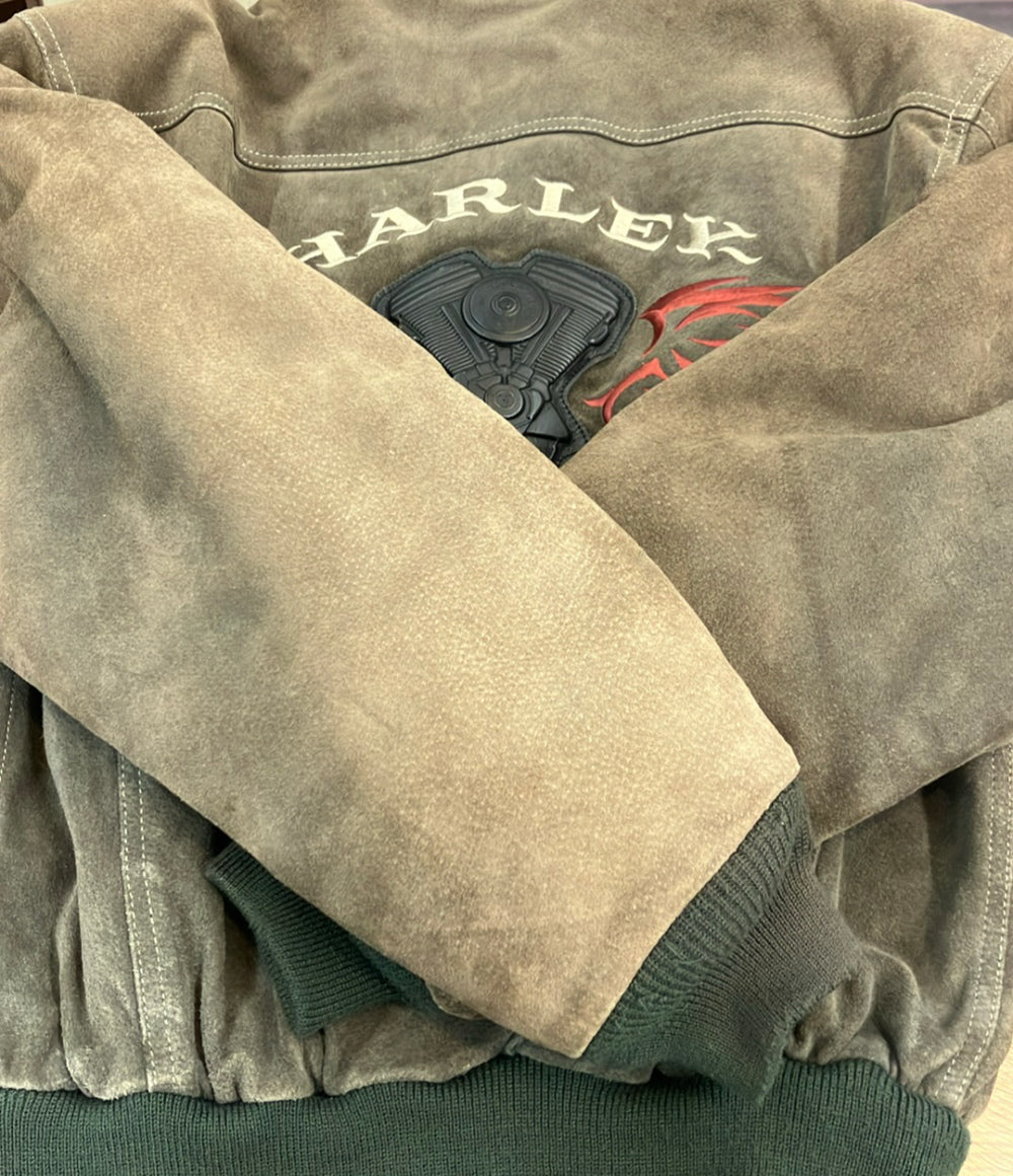 HARLEY DAVIDSON スエードレザーボンバージャケット ブルゾン メンズ SIZE XS ハーレーダビッドソン