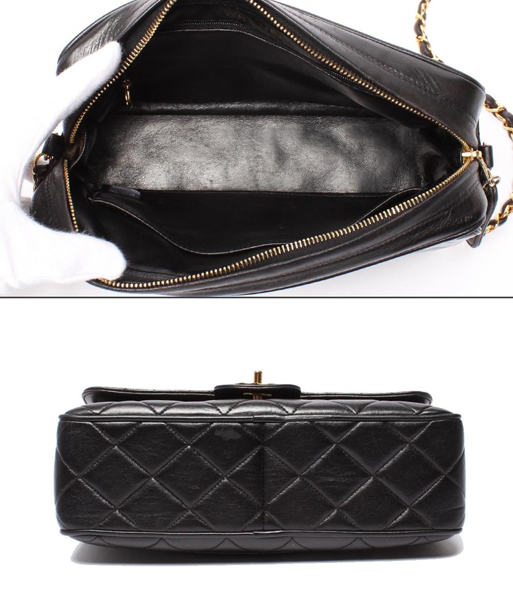 シャネル チェーンショルダーバッグ シングルチェーン 斜め掛け 肩掛け ゴールド金具 ラムスキン マトラッセ レディース CHANEL