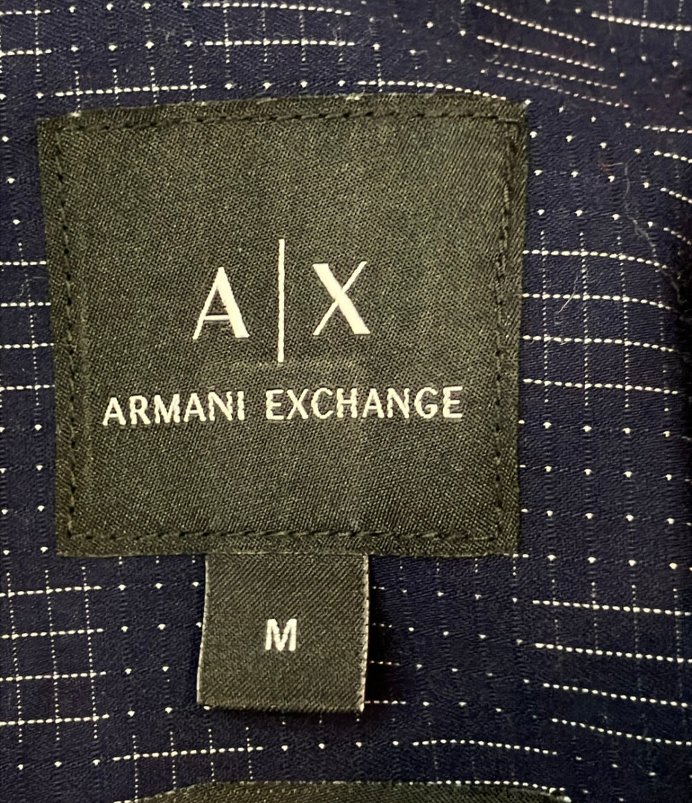 ARMANI EXCHANGE 長袖シャツ 総柄 比翼仕立て メンズ SIZE M アルマーニエクスチェンジ