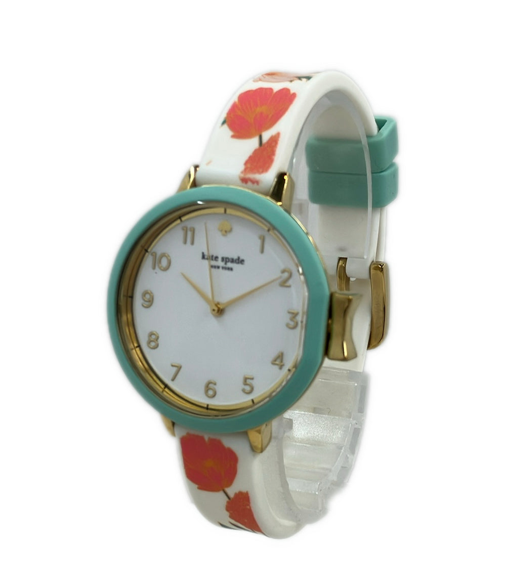 美品 Kate Spade 腕時計 クオーツ ホワイト KSW1418 レディース ケイトスペード
