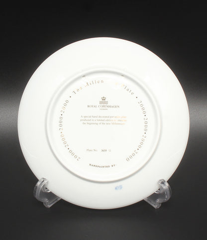 美品 Royal Copenhagen ミレニアムプレート イヤープレート 飾り皿 18cm 2000 ロイヤルコペンハーゲン